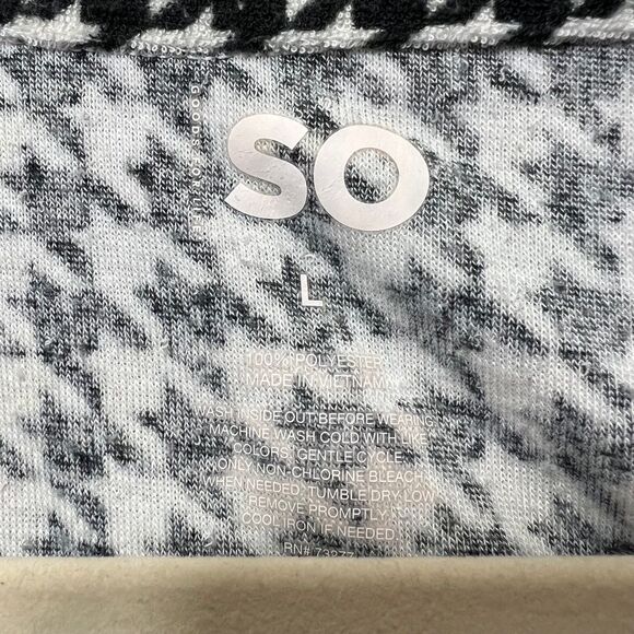 SO Houndstooth Crop Top‎ Sleeveless Collared Blouse Black White, L - Picture 2 of 5